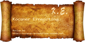 Kocsner Ernesztina névjegykártya