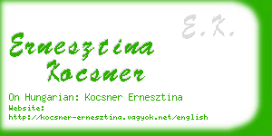 ernesztina kocsner business card